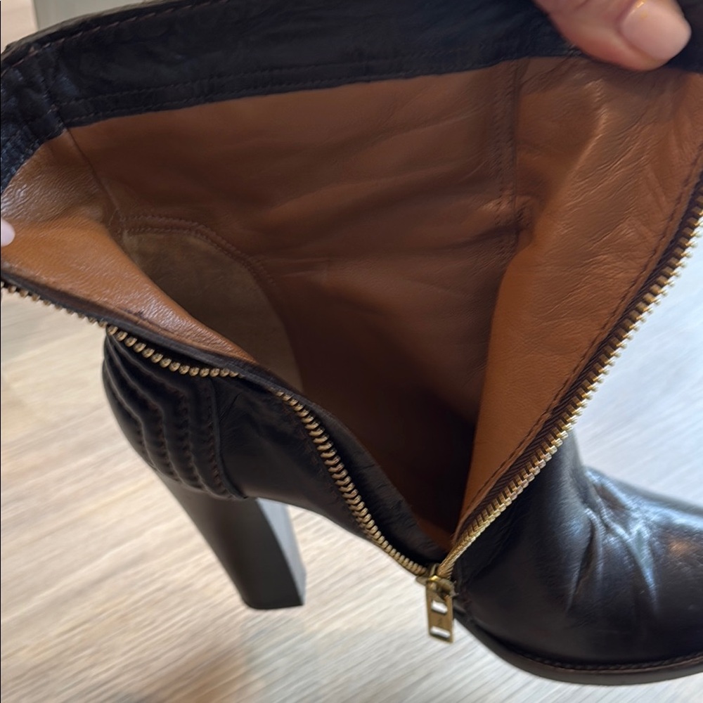 Chloe Elegant heeled Dark Brown Leather Ankle Boots Size 38 - Picture 5 of 6